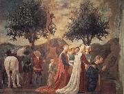 Piero della Francesca Die Konigin von Saba betet das Kreuzesholz an oil painting artist
